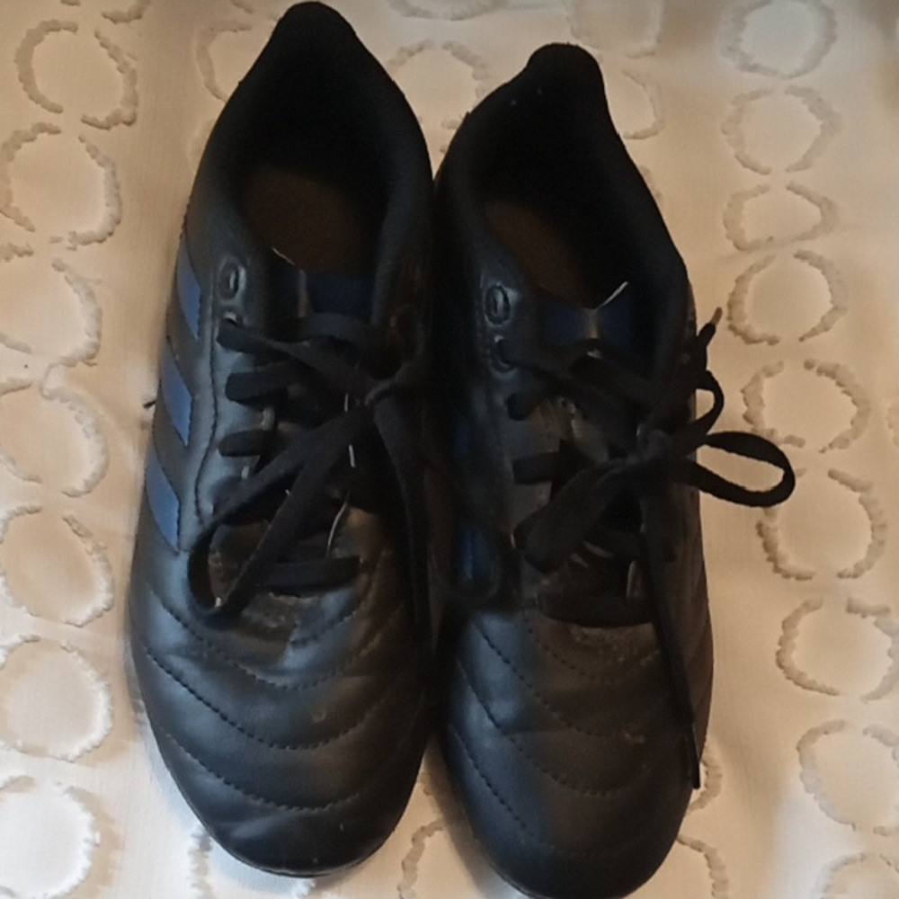 Kids Black and Blue Athletic Adidas Cleats